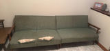 Two Mid Century Modern Green Upholstered Loveseats - thumbnail 1 of 2