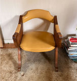 Wooden Armchair with Upholstered Seat and Cane Panels - thumbnail 1 of 2
