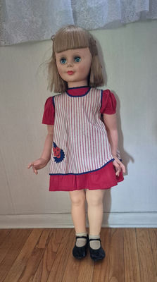 Child Doll in Red and White Dress - Image 1 of 3