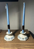 Lenox Autumn Porcelain Candlesticks with Blue Taper Candles - thumbnail 1 of 6