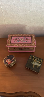 Decorative Wooden and Metal Trinket Boxes - Image 1 of 5