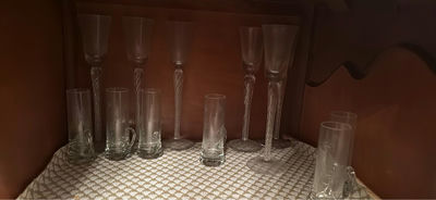 Assorted Clear Glass Stemware and Vases - Image 1 of 2