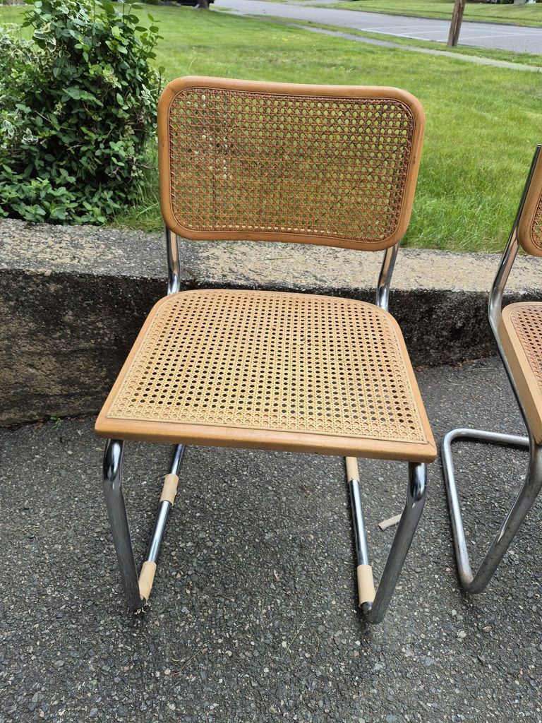 Pair of Cane Seat Chairs with Metal Frames - image 2 of 4