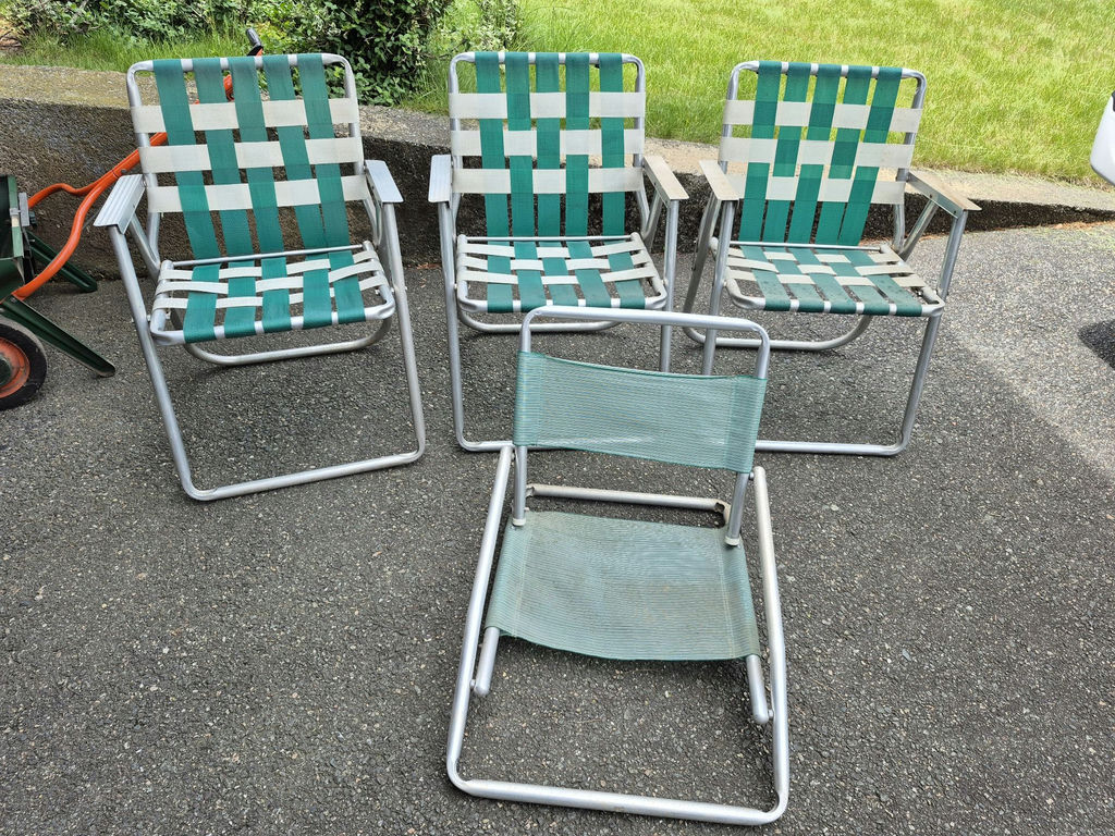 Set of Aluminum Webbed Lawn Chairs - image 1 of 5