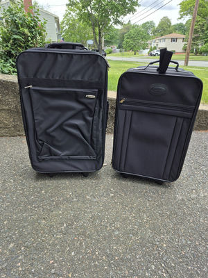 Two Black Rolling Suitcases - Image 1 of 5