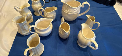 Assorted White Ceramic Pitchers and Creamers - Image 1 of 3