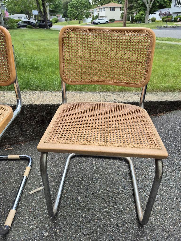 Pair of Cane Seat Chairs with Metal Frames - image 3 of 4