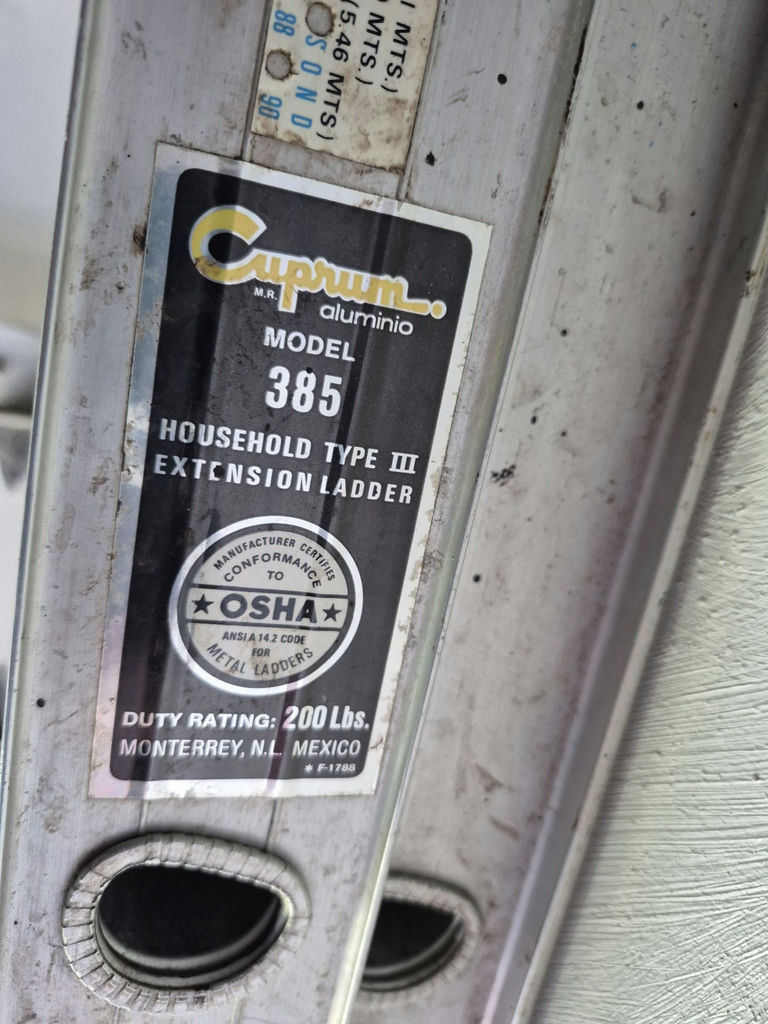 Cuprum Aluminio Model 385 Aluminum Extension Ladder - image 2 of 4