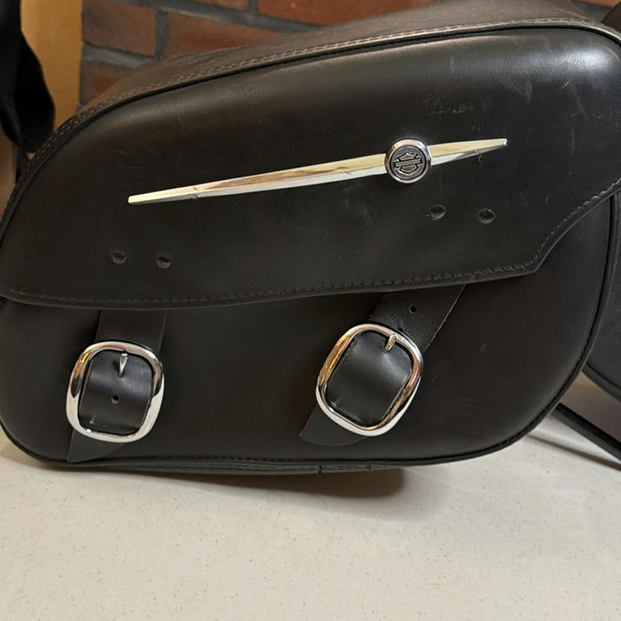 Pair of Harley Davidson Motorcycle Saddlebags w/ Hardware - image 2 of 10