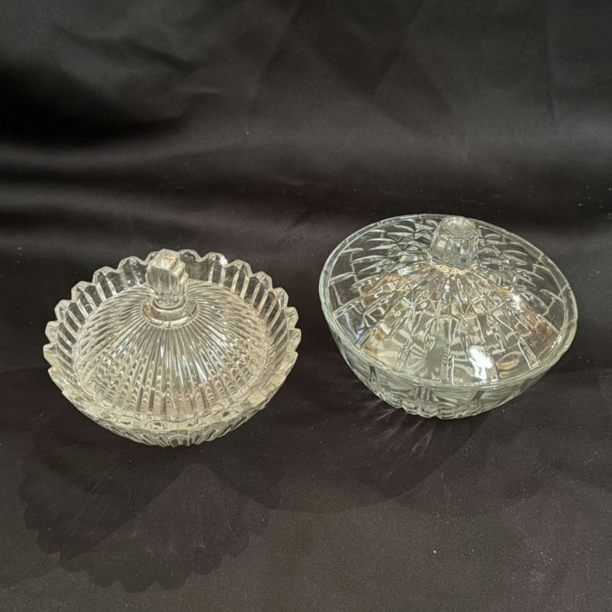 Vintage Pressed Glass Covered Dishes - image 1 of 5