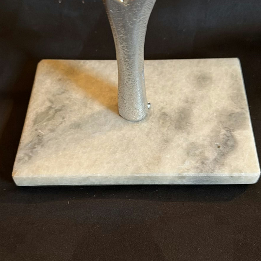 Metallic Leaf Sculpture on Marble Like Base 24" Tall - image 3 of 5