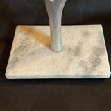 Metallic Leaf Sculpture on Marble Like Base 24" Tall - thumbnail 3 of 5