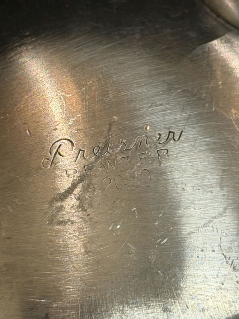 Vintage Pewter Lot including Vase, Cream & Suger Set, Pitcher - image 4 of 13