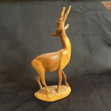 Hand-carved Kenyan Wooden Gazelle/Deer Sculpture - thumbnail 2 of 4
