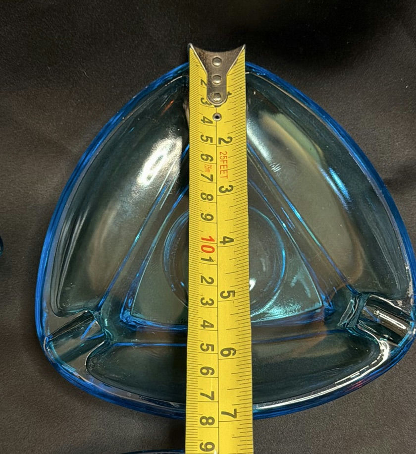 Vintage Aqua Blue Capri Glass Dishes (Lot of 3) Possibly Hazel Atlas - image 7 of 9