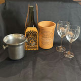 Wine For Two: Lot Consisting of Wine Glasses, Wine Cooler, Bucket, Wooden Bottle Holder - thumbnail 1 of 9