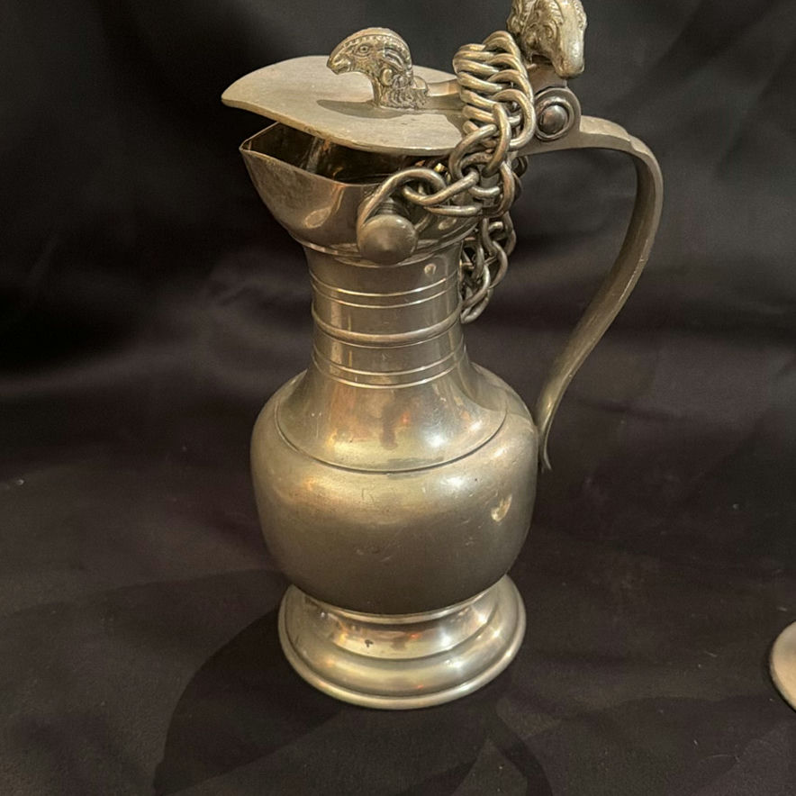 Vintage Pewter Lot including Vase, Cream & Suger Set, Pitcher - image 8 of 13