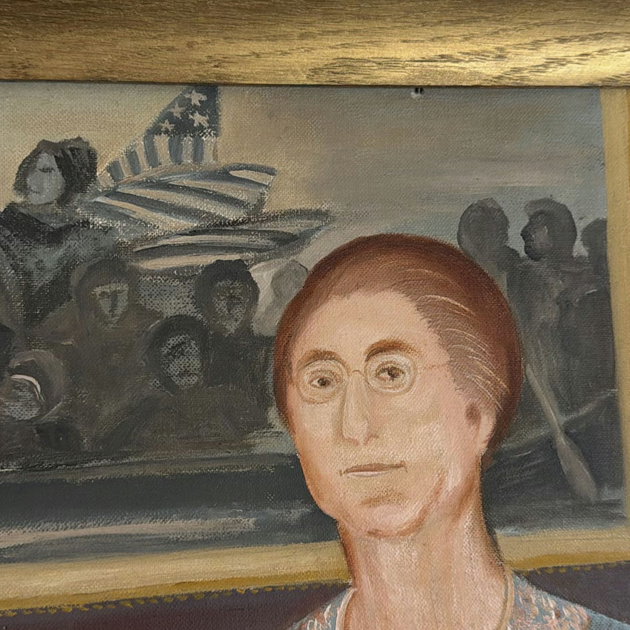 Framed Artwork "Daughters of the American Revolution Chapter Meeting" Dated 1965 - image 4 of 10