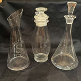 Vintage Lot Glass Decanters Some Etched - thumbnail 1 of 12
