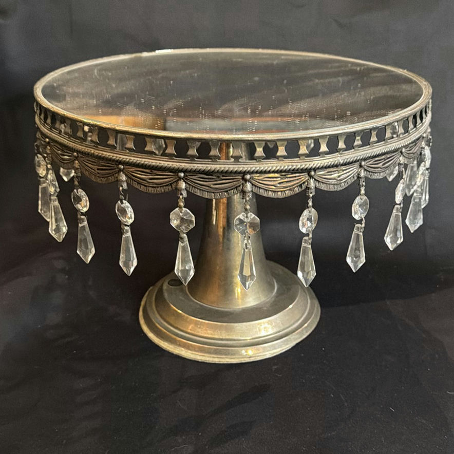 Ornate Godinger GSA Pedestal Cake Stand w/ Crystal/Glass Prisms - image 1 of 6