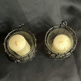 Lot of Votive Candle Holders - Black Wire and Shiny Metal - thumbnail 3 of 7