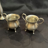 Vintage Pewter Lot including Vase, Cream & Suger Set, Pitcher - thumbnail 2 of 13