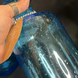 Vintage Trio of Blue and Green Glass Vases/Bottles Appear to be Handblown - thumbnail 4 of 7