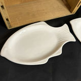 Nautical Decor Lot: Boat Shelf, Sailboat Model, and Williams Sonoma Fish Shaped Dishes - thumbnail 2 of 10