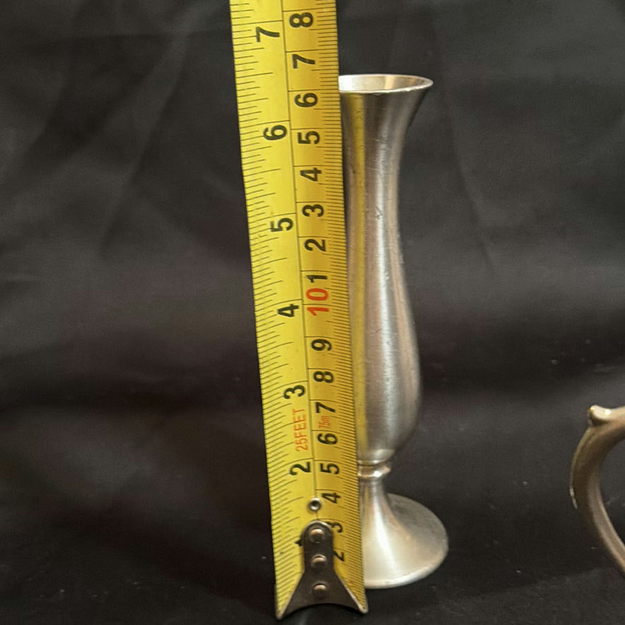 Vintage Pewter Lot including Vase, Cream & Suger Set, Pitcher - image 7 of 13