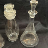 Vintage Lot Glass Decanters Some Etched - thumbnail 5 of 12