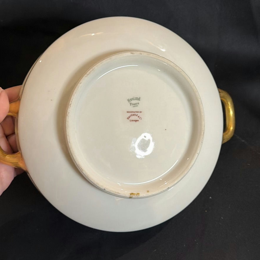 Antique Haviland Limoges Covered Dish Gold Trim Made in France - image 4 of 5