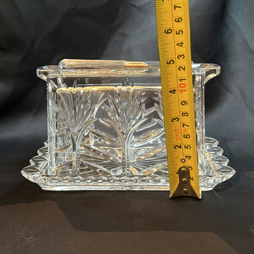 Vintage Crystal/Glass Covered Cheese Dish and Knife Set - image 5 of 5