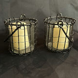 Lot of Votive Candle Holders - Black Wire and Shiny Metal - thumbnail 2 of 7