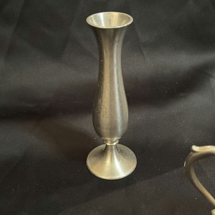 Vintage Pewter Lot including Vase, Cream & Suger Set, Pitcher - image 5 of 13