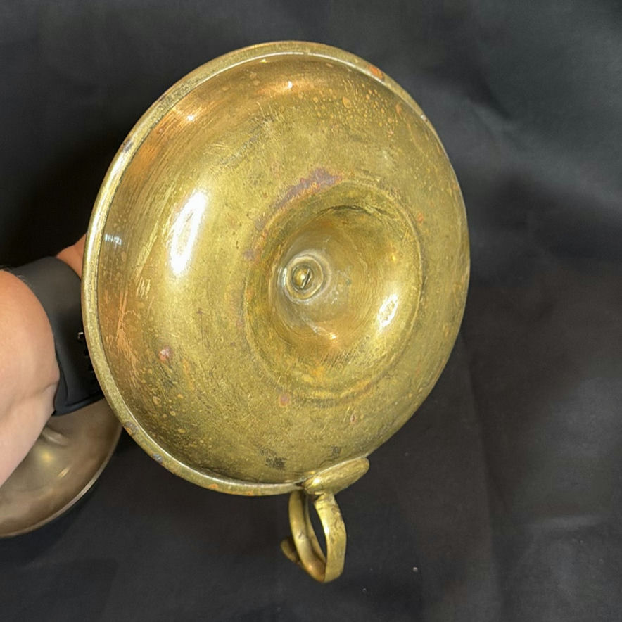 Vintage Brass Candlestick Holders (Set of Three) Chamberstick Style - image 5 of 10