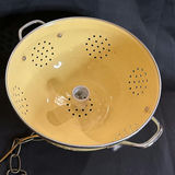 Repurposed Vintage Yellow Colander Hanging Lamp - NEEDS REWIRED - thumbnail 2 of 5