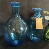 Vintage Trio of Blue and Green Glass Vases/Bottles Appear to be Handblown - thumbnail 2 of 7