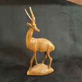 Hand-carved Kenyan Wooden Gazelle/Deer Sculpture - thumbnail 1 of 4