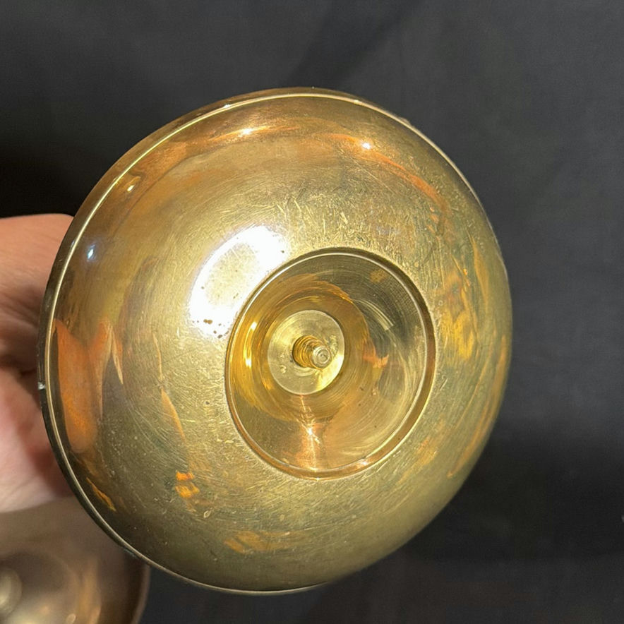 Vintage Brass Candlestick Holders (Set of Three) Chamberstick Style - image 9 of 10