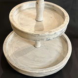 Distressed White Wood Two Tier Serving/Display Tray - thumbnail 2 of 7