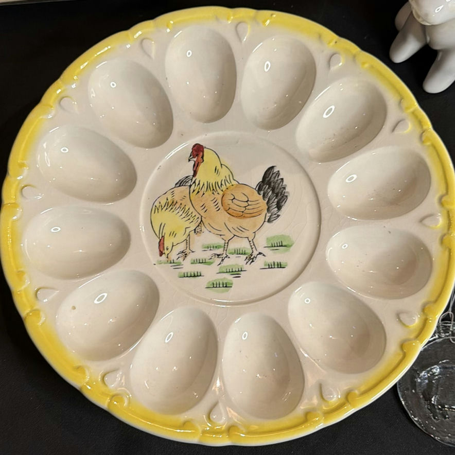 Farmer in the Dell Assorted Lot of Animal Ceramics Including A Rooster Egg Plate - image 6 of 8