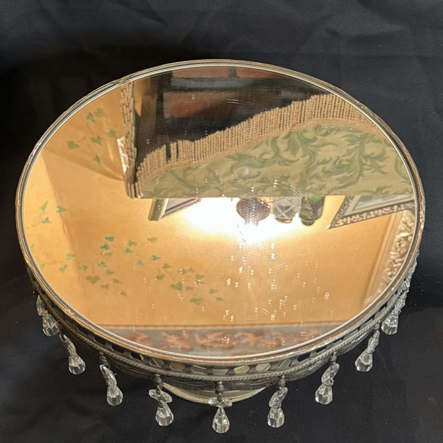 Ornate Godinger GSA Pedestal Cake Stand w/ Crystal/Glass Prisms - image 2 of 6