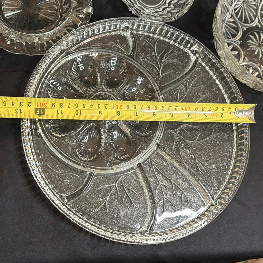 Vintage Clear Glass Serving Piece Lot - image 6 of 9