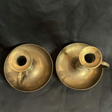 Vintage Brass Candlestick Holders (Set of Three) Chamberstick Style - thumbnail 7 of 10