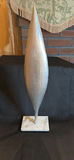 Metallic Leaf Sculpture on Marble Like Base 24" Tall - thumbnail 5 of 5