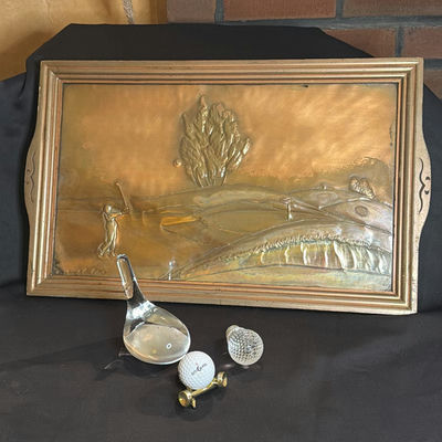 Tee Up - Random Lot of Golf Items Including Bronze Toned Golf Plaque - Image 1 of 14