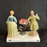 Vintage Porcelain Courting Couple Figurines on Italian Marble - thumbnail 5 of 9