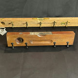Wooden Wall-Mounted Racks (2) with Metal Hooks Appear to Be Repurposed Vintage Items - thumbnail 2 of 11