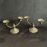 Vintage Candle Holder Sterling Silver Cement Filled Base - Rich Patina - thumbnail 1 of 5