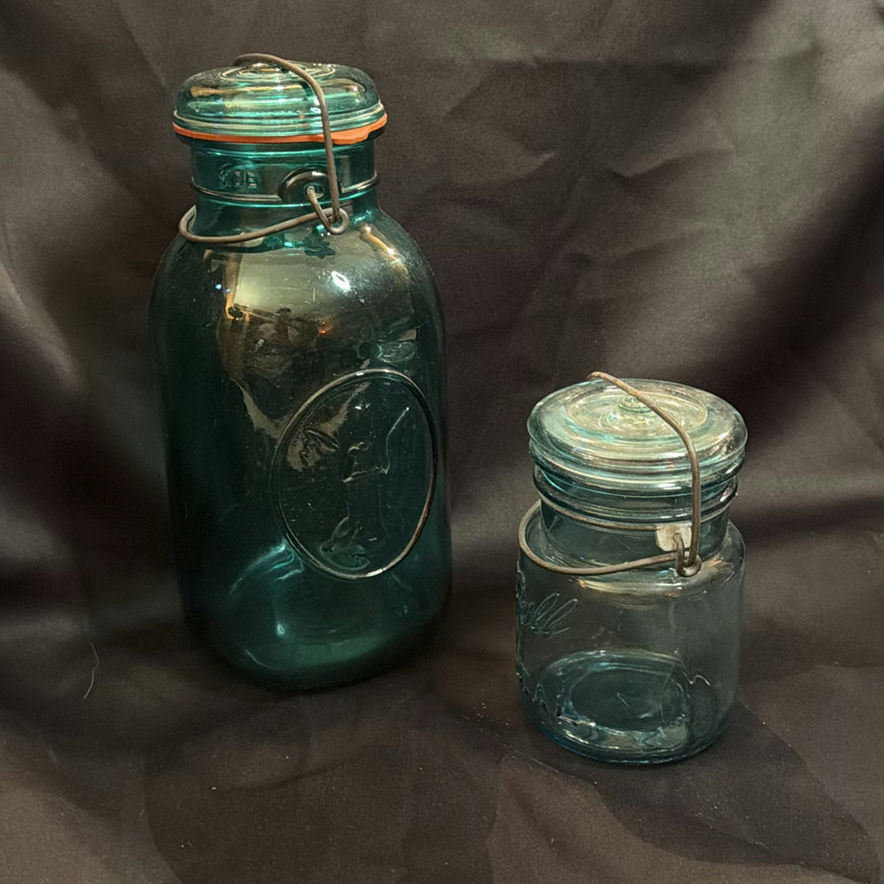 Two Teal Mason Jars Vintage Including Ball Bicentennial - image 1 of 6